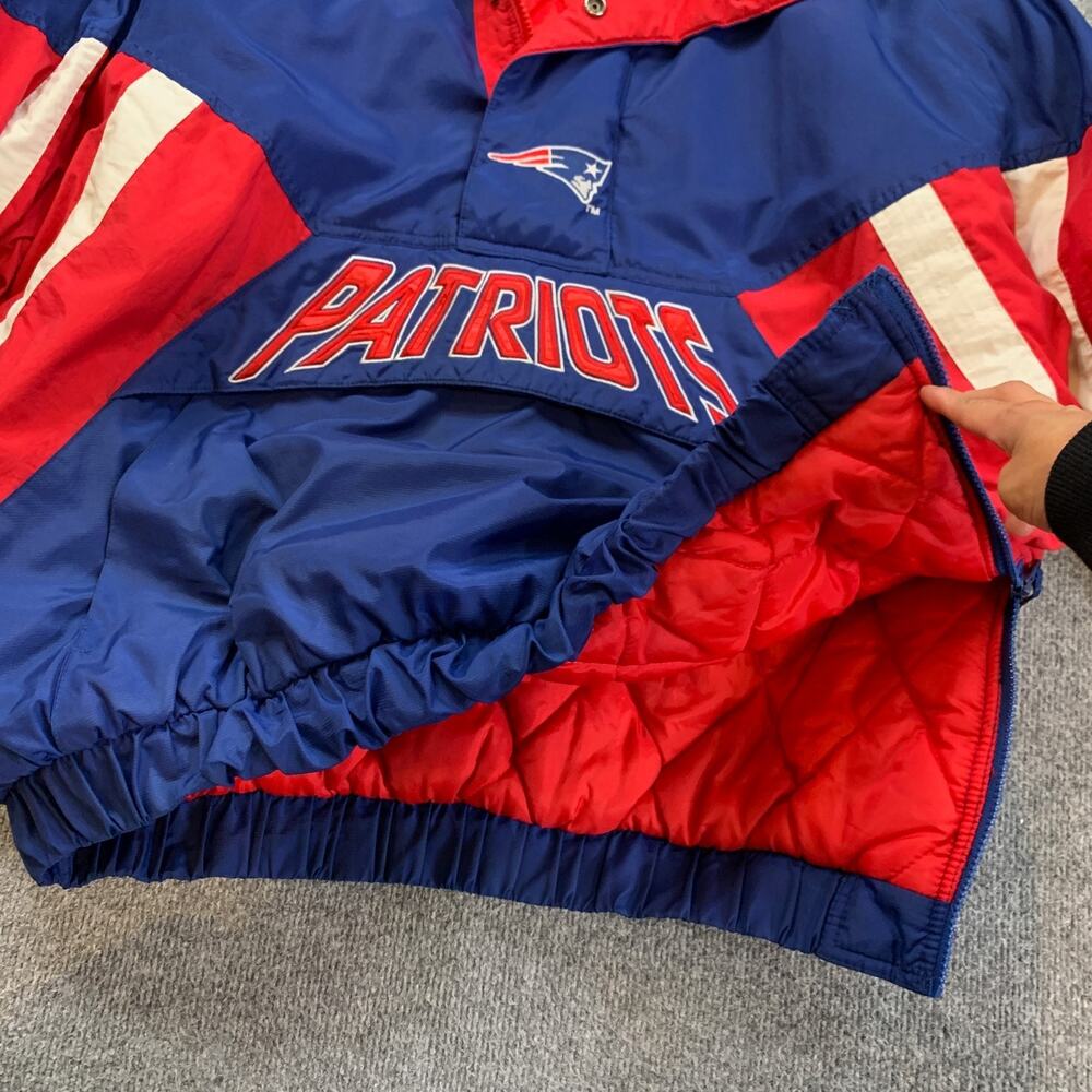 Vintage New England Patriots Jacket Mens XL Pro Line Half Zip Anorak Starter - Picture 3 of 13